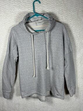 O'Neill Gray and White Striped Pullover Hoodie